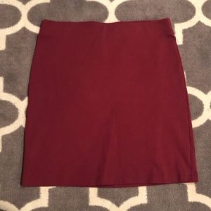 Burgundy Pencil Skirt with Elastic Band